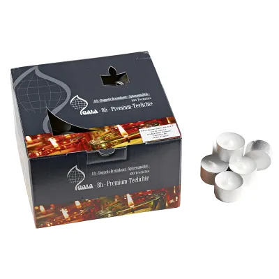 100 Teelichte 8 Std. weiß