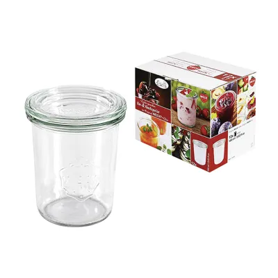 Weck Sturzform-Glas 24160SK12EW01 | Vorratsglas 160 ml | 12er Pack | mit Glasdeckel 60 mm | Einkochwelt | Glas | klar