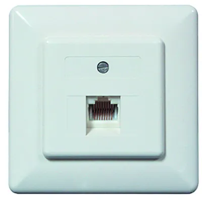 PROTEC.NET Anschlussdose PUAE 1xRJ45 8(8) UP | Netzwerkdose Unterputz | Metallrahmen | Stand-Alone Installation | weiß