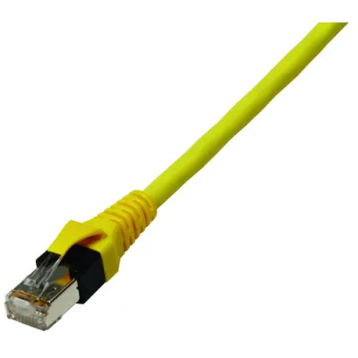 PROTEC.NET Patchkabel PPK6A | RJ45 Cat6A S/FTP 1m | halogenfrei | Dual-Boot | Knickschutz | AWG27 | gelb