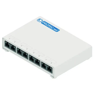 PROTEC.NET Patchpanel PNMP6AW | LSA Mini Panel | Cat6A | 8x RJ45 geschirmt | 10 Gigabit | 4PPoE | Stahlblech | Weiß