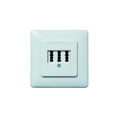 PROTEC.NET Telefondose UP 2x6/6NF/F PTAE | TAE Unterputzdose | 3-fach Buchse | Metallrahmen | weiß