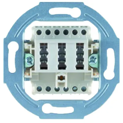 PROTEC.NET Telefondose UP PTAE 3x6NFN | TAE-Anschlussdose Unterputz | 3 Buchsen | Metallrahmen | Zentralplatte | weiß