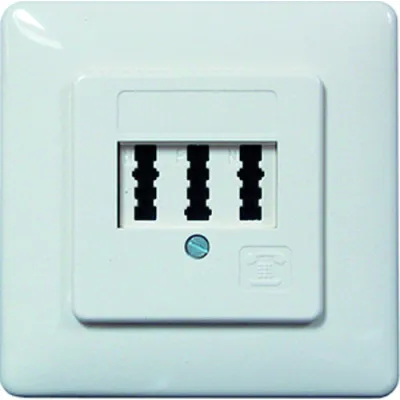 PROTEC.NET Telefondose UP PTAE 3x6NFN | Unterputz | 3-fach TAE Buchsen | Metallrahmen | weiß