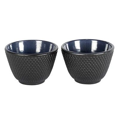 Bredemeijer Teebecher Set Asia Jang G004Z | 2 Stück | Gusseisen | Schwarz | 7,8x5,3 cm | emailliert | japanisches Design