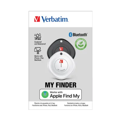 Verbatim Bluetooth Tracker My Finder MYF-02 32131 | kompatibel mit Apple Find My App | 2er Set | Schwarz/Weiß