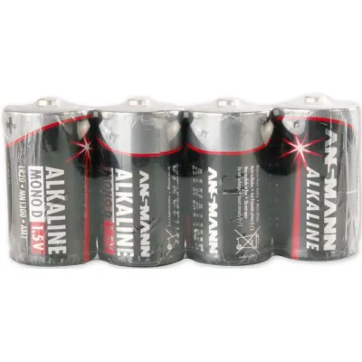 Ansmann Batterie Mono D LR20 5015581 | Alkaline 1,5V | 4 Stück | langlebig | auslaufsicher | für Alltagsgeräte