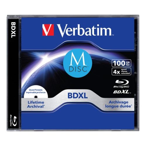 Bild: 1x5 Verbatim M-Disc BD-R Blu-Ray 100GB 4x Speed inkjet print. JC