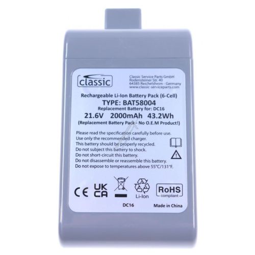 Bild: 21,6V-2000mAh Akku für Dyson Staubsauger Classic