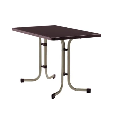 SIEGER Gartentisch Klapptisch 233/C-M | Balkon- & Gartentisch | 115x70 cm | klappbar | wetterfest | Metall champagner
