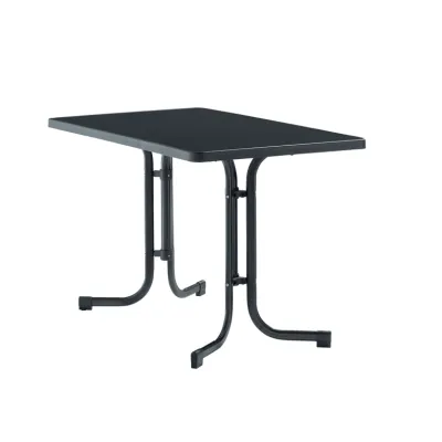SIEGER Gartentisch Klapptisch 233/G | 115x70 cm | mecalit-Pro-Platte | Stahl eisengrau | wetterfest | anthrazit