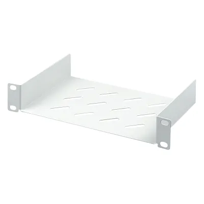 DIGITUS Fachboden 1HE DN-10TRAY-1 | 10 Zoll Netzwerkschrank | 254x150mm | bis 25kg | Metall perforiert | Grau RAL 7035