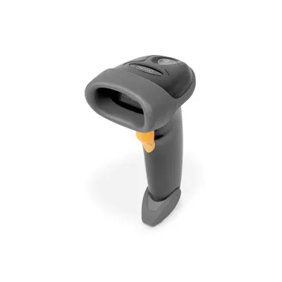 DIGITUS 2D Barcode Scanner DA-81002 | Handscanner mit Halterung | QR-Code kompatibel | 2m USB-Kabel | grau