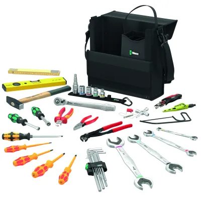 Wera Werkzeugset 05136071001 | 2go SHK 1 | 30-tlg. Elektro- & Sanitärset | 3 Zangen, Hammer, 2 Messgeräte | Tasche
