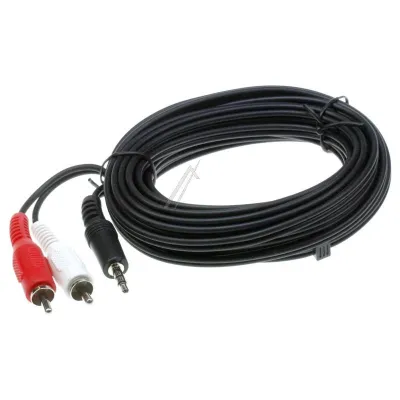 3,5mm Stereo Klinke auf Cinch Kabel für Audio-Geräte Universal 5m, schwarz
