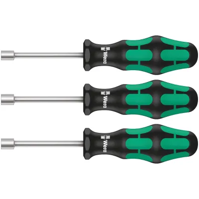 395 HO/3 Sanitär Steckschlüssel-Schraubendrehersatz (schwarz/grün, 3?teilig, mit