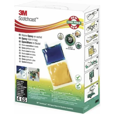 3M Kabelharz Epoxidharz 4GS-A 90 ml | Elektro-Vergussmasse | Niederspannung bis 1 kV | Zweikomponenten | gefüllt | grün