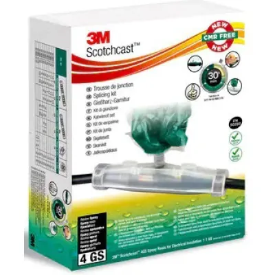 3M Gießharz-Verbindungsgarnitur 92-NBA4GS | 4x25-50mm² / 5x16-35mm² | Epoxidharz | bis 1 kV | transparent