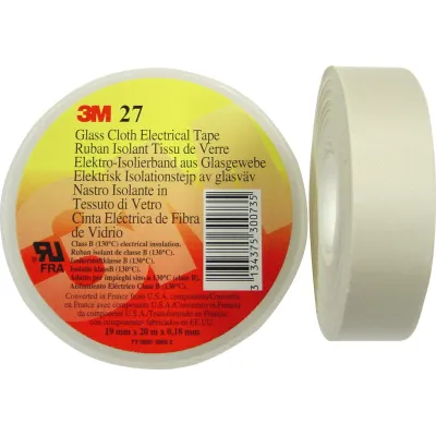 3M Scotch 27 Glasfasergewebeband SCOTCH27-12X20 | Isolierband | 12 mm x 20 m | selbstverlöschend | bis 130°C | weiß