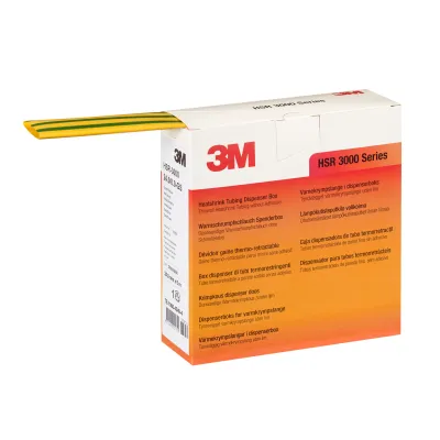 3M Warmschrumpfschlauch HSR 3000 24/8 mm | Schrumpfrate 3:1 | dünnwandig | 5 m Rolle | halogenfrei | grün-gelb