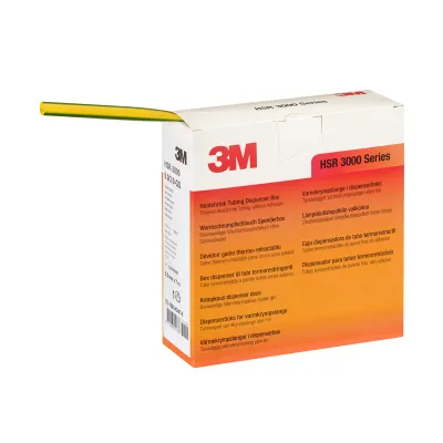 3M Warmschrumpfschlauch HSR 3000 6/2 mm Rolle | 3:1 Schrumpfrate | dünnwandig | 10 m | halogenfrei | grün-gelb