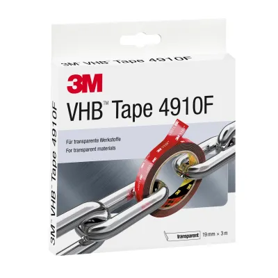 3M VHB Hochleistungs-Klebeband 4910F | doppelseitig | 19mm x 3m | transparent | UV-beständig | Acryl