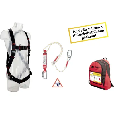 3M Protecta Absturzsicherung Set 1150509 | Auffanggurt 2-Punkt M/L | Bandfalldämpfer 1,8 m | Hubarbeitsbühne | Rucksack