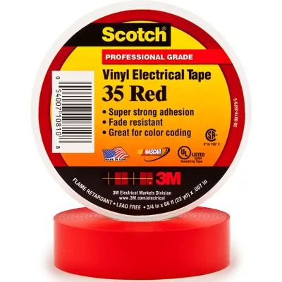 3M Scotch 35-19X20RDNEW | PVC Elektro-Isolierband 19 mm x 20 m | isolierend | UV-beständig | rot