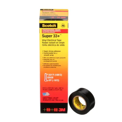 3M Scotch Super 33+ Vinyl Elektro-Isolierband 19mm x 6m | schwarz | UV-beständig | bis 105°C