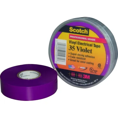 3M Scotch Elektro-Isolierband 35 | 11271-BA-5 | PVC Isolierband 19mm x 20m | UV-beständig | flammhemmend | violett