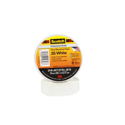 3M Elektro-Isolierband | Scotch 35 80611211550 | PVC Vinyl | 19 mm x 20 m | stark haftend | weiß