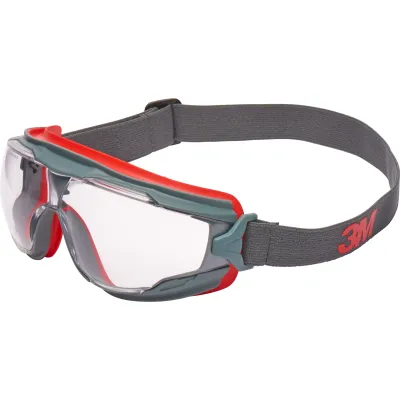 3M Vollsicht Schutzbrille Goggle Gear GG501 | Anti-Beschlag Scotchgard | Polycarbonat | EN166 | UV-Schutz | Rot/Schwarz