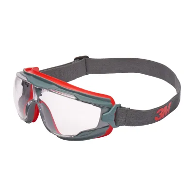 3M Vollsicht Schutzbrille Goggle Gear GG501 | Anti-Beschlag Scotchgard | Polycarbonat | EN166 | UV-Schutz | Rot/Schwarz