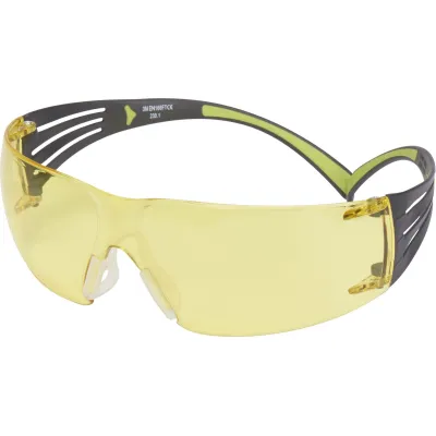 3M SecureFit SF403AF Schutzbrille gelb | Antikratz & Antibeschlag | Arbeitsschutz | Polycarbonat | schwarz-grün