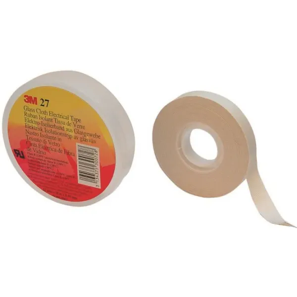 3M Glasfasergewebeband Scotch 27 7100119550 | 19 mm x 20 m | bis 130°C | hohe Reißfestigkeit | weiß