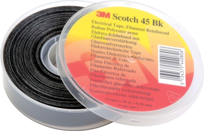 3M Scotch 45 bk Isolierband glasfaserverstärkt 19mm 20m Rolle