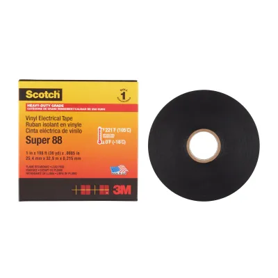 3M Scotch Super 88 | PVC Elektro-Isolierband 25mm x 33m | schwarz | UV-beständig | Profi-Qualität