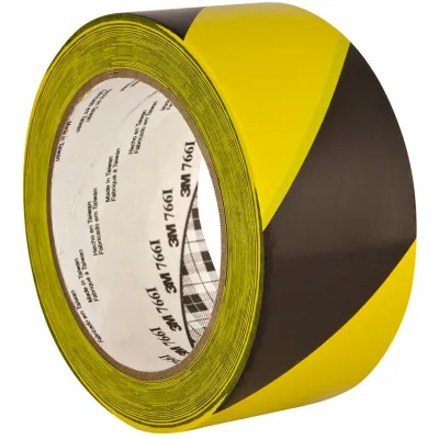 3M Gefahren-Markierungs-Klebeband 766i 7100015263 | Warnband Bodenmarkierung | 50mm x 33m | PVC | schwarz-gelb