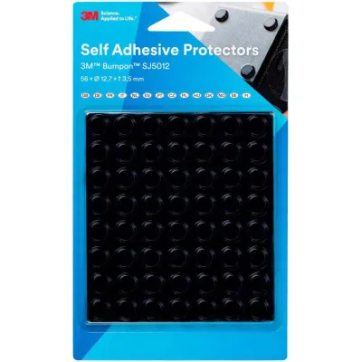 3M Elastikpuffer SJ5012SBL | Bumpon Schutzpuffer | selbstklebend | 56 Stück | Ø 12,7x3,5mm | schwarz
