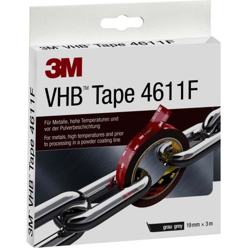 Bild: 3M VHB Hochleistungs-Klebeband 4611F 19mm x 3m grau