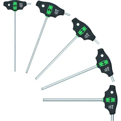 Wera Schraubendreherset 454/5 HF SHK Set 1 | 5-teilig | Quergriff | Haltefunktion | 2-Komponenten-Griff | schwarz/grün