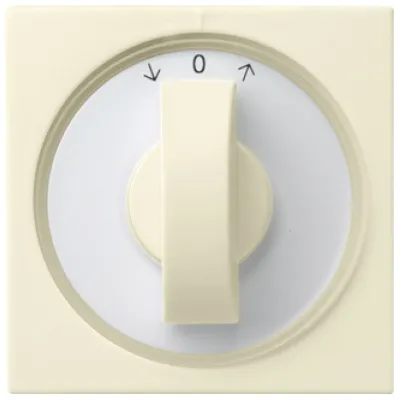 GIRA Abdeckung mit Knebel 066601 | Jalousieschalter & Zeitschalter System 55 | Symbolscheiben | cremeweiß glänzend