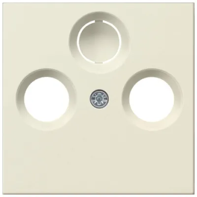GIRA Abdeckung Koaxial-Antennensteckdose 086901 | System 55 | Zentralplatte | Kunststoff | glänzend | cremeweiß