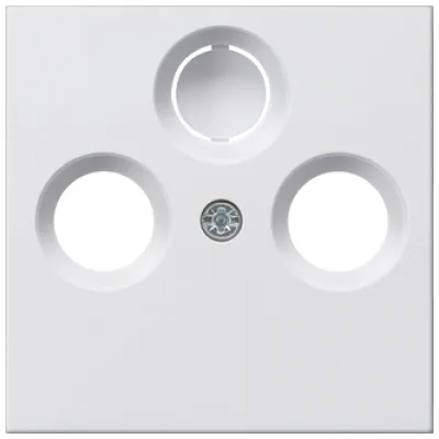 GIRA Abdeckung für Koaxial-Antennensteckdose 086903 | System 55 | drittes Loch ausbrechbar | Kunststoff | reinweiß