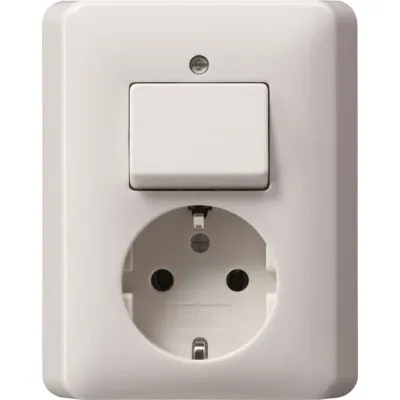 GIRA Steckdosen-Schalter-Kombi 017603 | SCHUKO & Wechselschalter | UP | Standard 55 | 16A | reinweiß glänzend