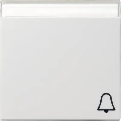 Gira Wippe für Klingeltaster 067303 | System 55 | Symbol Klingel | Beschriftungsfeld | Kunststoff | Reinweiß RAL 9010