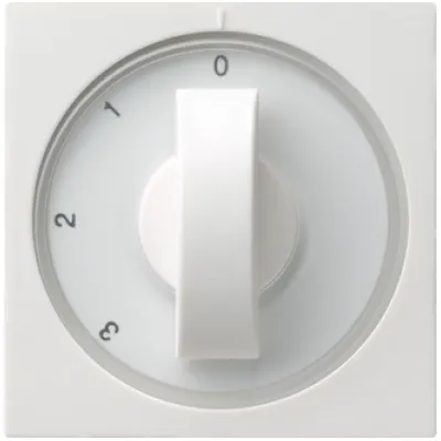 Gira Abdeckung mit Knebel 066903 | 3-Stufen-Schalter System 55 | Nullstellung | glänzend | reinweiß RAL 9010 | IP20