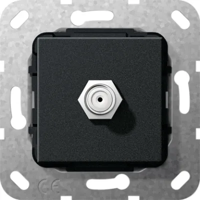 GIRA SAT F Buchse Einsatz 565010 | Gender Changer | System 55 | Unterputz | Kupplung | Schwarz matt