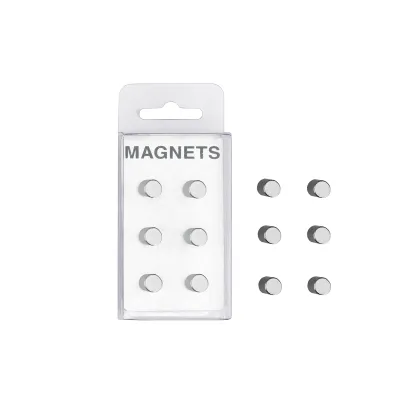 Zeller Present Magnet-Set 11224 | extra starke Magnete | 6-teilig | Edelstahl | Ø 0,8 cm | rund | silber