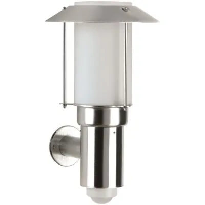 Albert Wandleuchte 690238 | Außenleuchte mit Bewegungsmelder | Edelstahl & Klarglas | E27 Fassung | IP44 | Silber